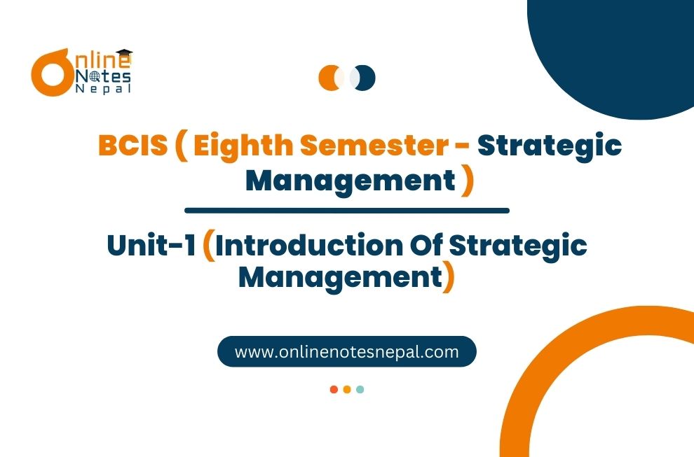Unit I: Introduction Of Strategic Management